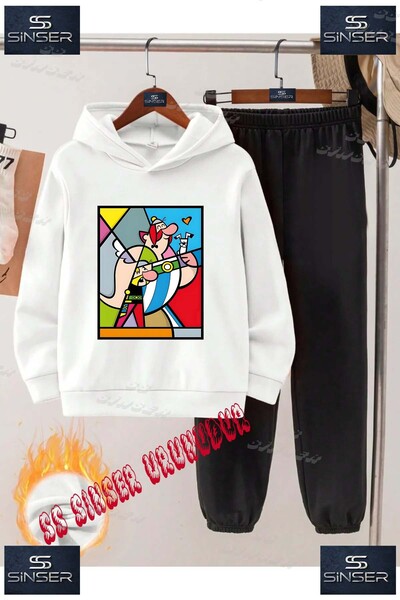 SS SİNSER Детски унисекс комплект от спортен екип с качулка и специален принт...