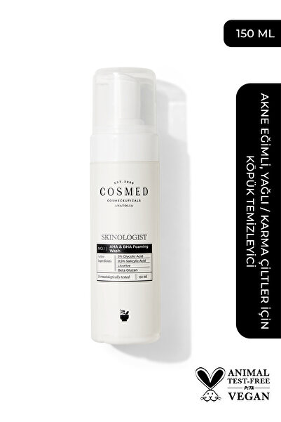 COSMED Skinologist Aha& Bha Foaming Wash/yağlı-karma Ciltler Için Köpük Temizleyici 150 ml