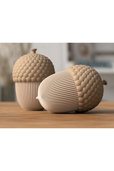 Phigo Acorn Containers – 12 cm 2’li Set Meşe Palamudu 3D Baskı Saklama Kutusu