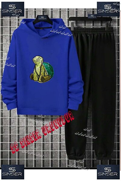 SS SİNSER Детски унисекс комплект спортен екип с качулка и специален принт „T...