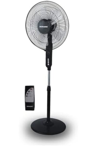sonashi SF-8027SR Stand Fan – [Black] 16 in. Floor Fan with Remote Control, 3 Speed Switch, Auto W