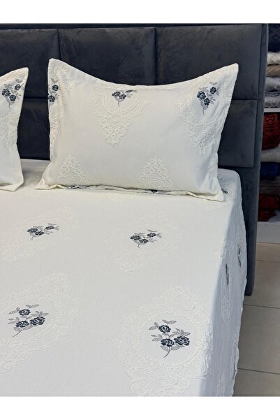 BERRY Ottoman Embroidered Pique Set 260/260 cm Grayflower