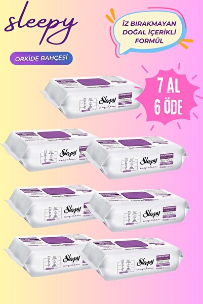 Sleepy Easy Clean Orkide Bahçesi Yüzey Temizlik Havlusu 100 Yaprak 7 Al 6 Öde