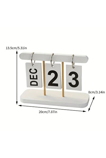INTEREV 1 Adet Beyaz Minimalist Yaratıcı Flip Takvim - Masa Dekorasyon Takvimi