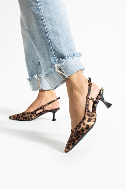 Güllü Shoes Леопард камък детайли тънък ток слингбек стилето – елегантни и изящни дамски обувки за вечерно облекло