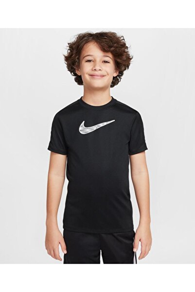 Nike تيشيرت تدريب بأكمام قصيرة من Dri-Fit Trophy - أسود/أبيض