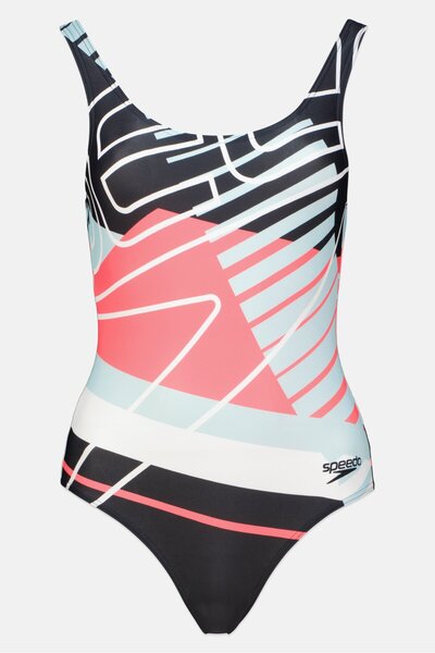 SPEEDO Women Allover Print One Pieces Swimwear, Black Combo