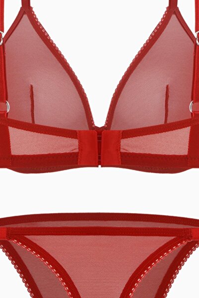 FANTEZİCİM Chain Detailed Tulle Bra Panty Set