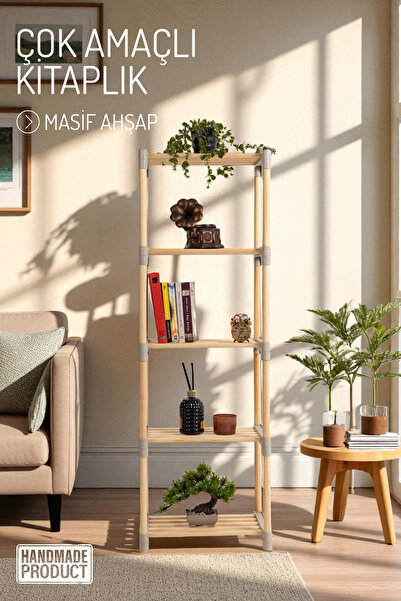 Nandy Home 5 Katlı Geniş Kullanım Kitaplık, Kitap Düzenleyici, Çok Amaçlı Mas...