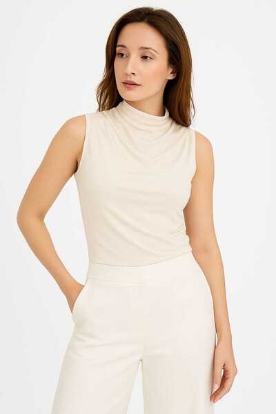 Miss ντραπέ Αμάνικη μπλούζα από ύφασμα Sandy