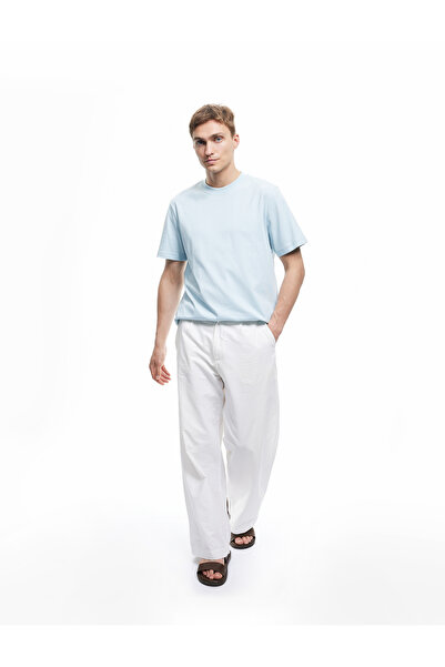 Koton Βασικό μπλουζάκι με κανονική εφαρμογή κοντομάνικο βαμβακερό λαιμόκοψη