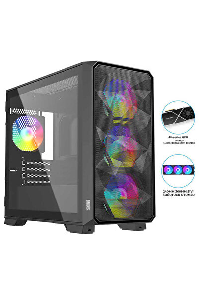 DRAGOS Diamond 4X Argb İnner Fan USB 3.0 600w 80+ Gaming Bilgisayar Kasası