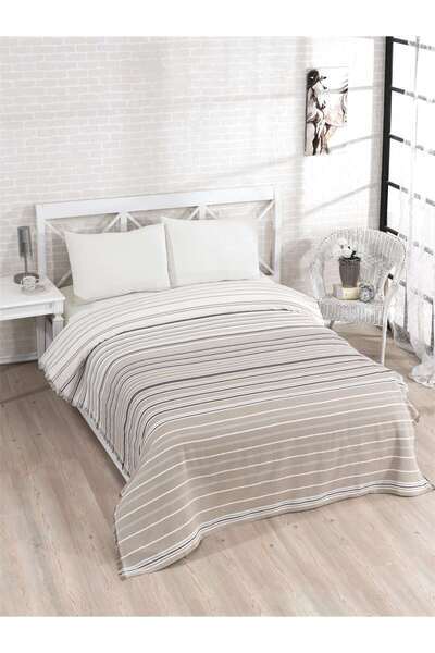 Rasel Tekstil طقم ملاءات مطاطية كريمية من القطن 100% مقاس 200x230
