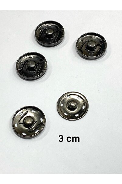 karantuhafiye Μεταλλικές κουμπώματα / Κουμπώματα για παλτό ζακέτα Μεγάλου μεγέθους / Σετ 4 τεμαχίων / 3 cm / Ανθρακί