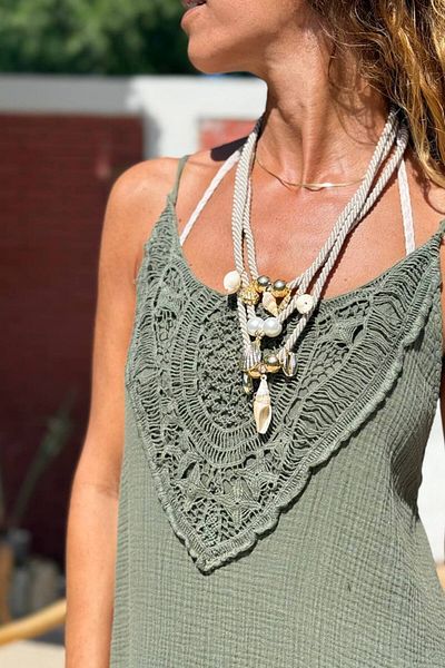 Güneşkızı Seashell Multiple Cord Design Necklace
