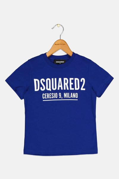 DSquared2 Toddlers Boy Short Sleeve Brand Logo T-Shirt, Blue
