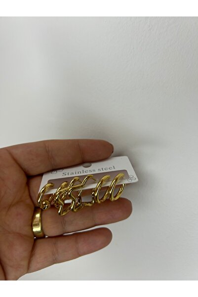 stainles steel ÇELİK GOLD ÜÇ AYRI MODEL ÇOKLU KÜPE