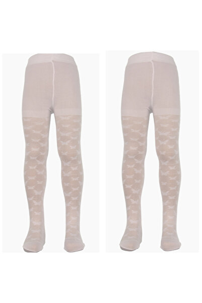 SÜSLÜ KİDS KIZ ÇOCUK JAKAR DANTELLİ-DESENLİ ÇOCUK KİLOTLU ÇORAP 2'li paket