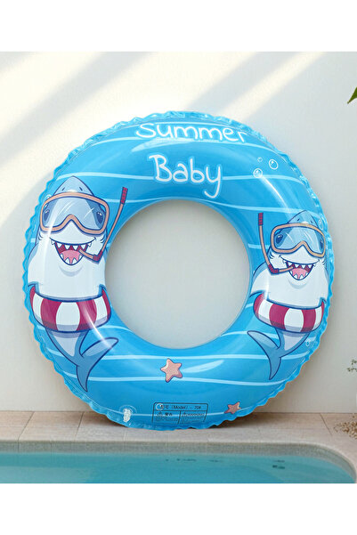 Fab N Funky Kids Swimming Ring, Classic Design, Durable PVC Material, 3 Years+, 60 cm (Outer) - Blue