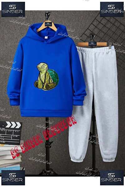 SS SİNSER Детски унисекс комплект спортен екип с качулка и специален принт „T...