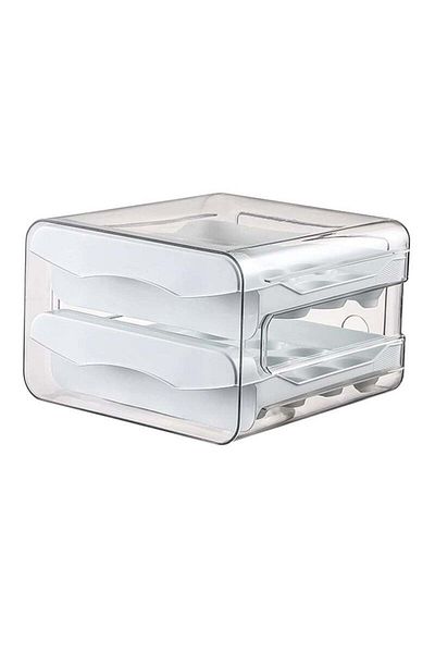 COOYA Egg Storage Box,Double-layer drawer design,With lids,Easy To Carry,Saves Space