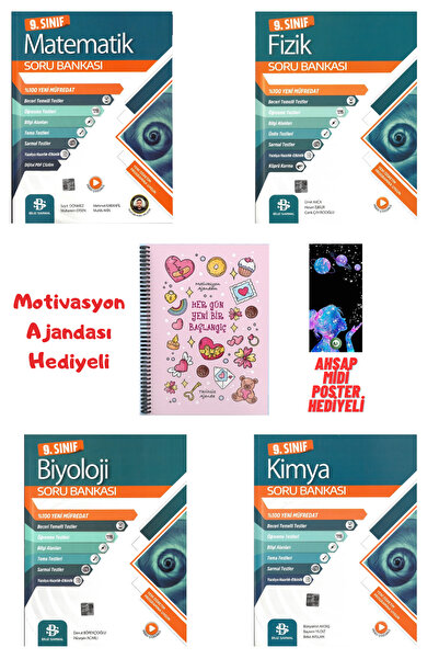 Bilgi Sarmal Yayınları 9.Sınıf Matematik-Fizik-Kimya-Biyoloji Soru Bankası ve...