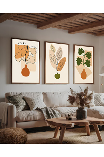 woodsia Set de pictură din lemn MDF cu aspect cadru 3 piese UCMD SET1142