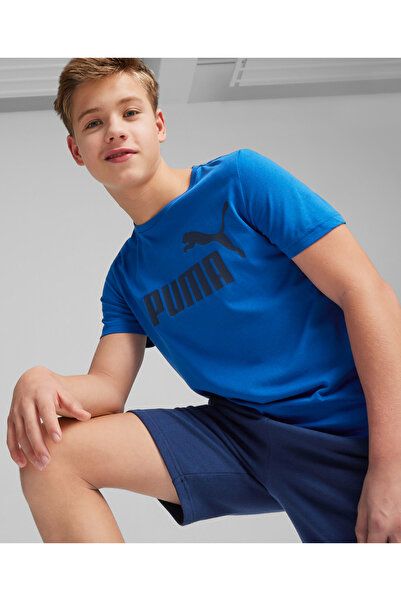 Puma تي شيرت بشعار ESS - طلاء الكوبالت