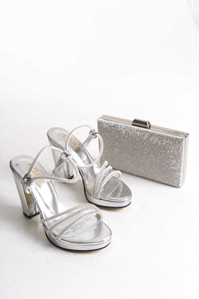 DYG STORE Stylish Stone Women's Evening Shoes and Bag Combination