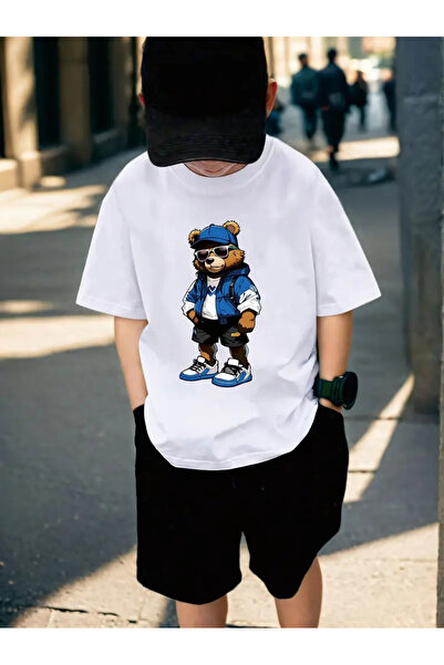 haha Bear Printed T-Shirt for Boys