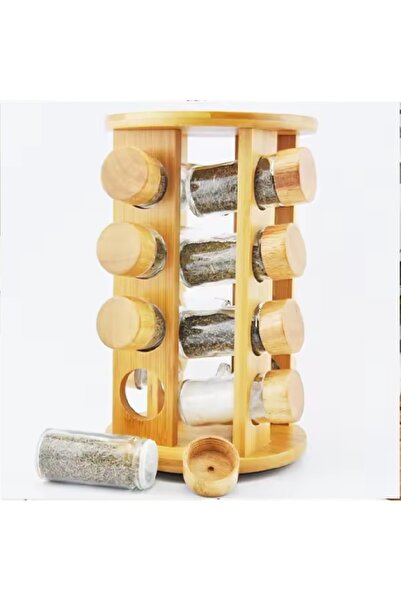 Unbrande Elite Wood 16-Piece Rotating Spice Stand