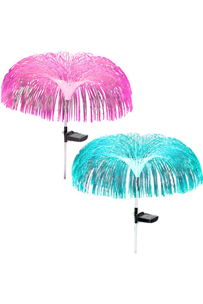 SDEPOT Set doua lampi solare decorative, SDEPOT®, efect de palmier,senzor de ...