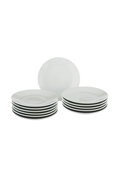 Dania Porcelain Plate Set, 12 Pieces, Multi-purpose for Serving, 15 cm