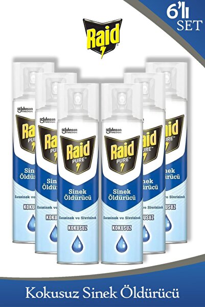 Raid Pure Sineklere Karşı Etkili Kokusuz Sprey 300 ml x 6 Adet