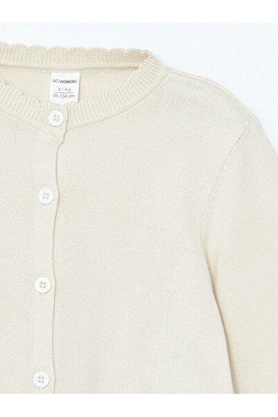LC Waikiki New Season Crew Neck Girl's Knitwear Cardigan