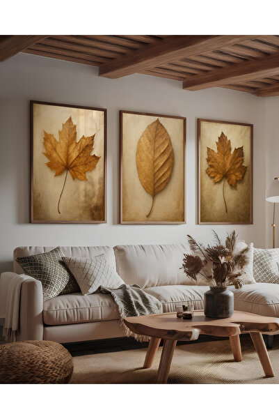 woodsia Set de pictură din lemn MDF cu aspect cadru 3 piese UCMD SET1134