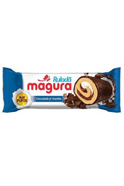 OEM Magura Roll Cake with Chocolate and Vanilla, 35 g, 24 Pcs/Set