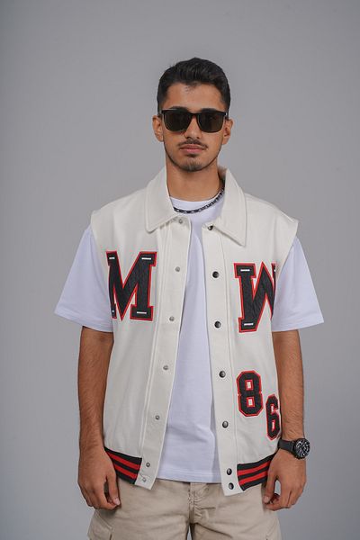 Butik Unisex Vest with Oversize Pattern Applique