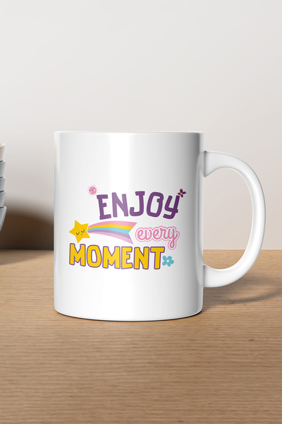 gavebutik ''Enjoy Every Moment'' Printed Gift Ceramic Mug Cup Machine Washable