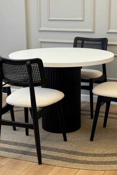 TREELAB 4 KİŞİLİK SİYAH YEMEK MASASI