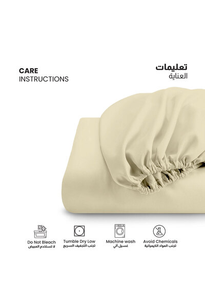 COTTON HOME Supersoft 1 Piece Fitted Sheet 120x200+25cm Single Size Bed Sheet Deep Pocket Design for Secure Fit