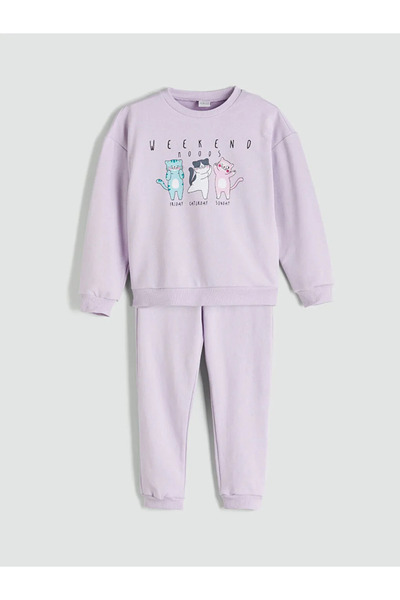 LC Waikiki Lcw ecolila bicycle collar girl's pajama set