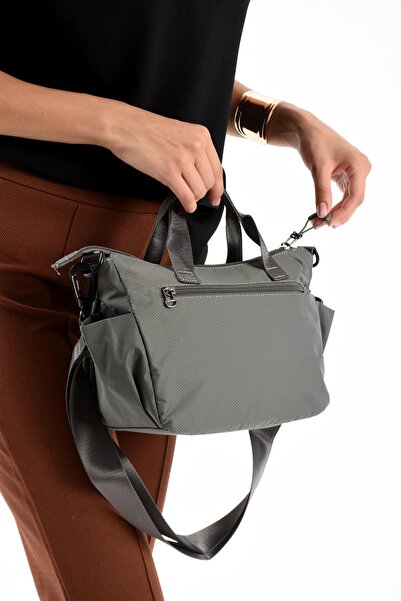571 Collections Çanta Ultra Hafif Şik ve Su Geçirmez Orta Boy Omuz,El Çantası Gri Model: (571-13-9K)