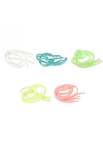 SSMEDIA Set 5 pairs of fluorescent laces, made of textile material, for sneakers, tennis shoes or sports sho