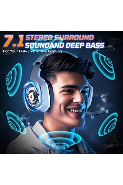 Generic Garlo Wireless Gaming Headset with 7.1 Surround Sound & 60H+ Hrs, 2.4GHz/Wired/Bluetooth Gaming Head