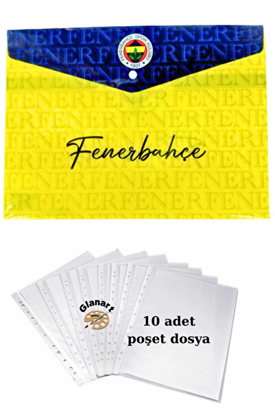 Glanart a4 boy çıt çıt ödev dosyası +10' lu poşet dosya sarı