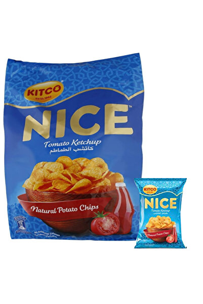 NİCE رقائق البطاطس الطبيعية بنكهة الكاتشب والطماطم من كيتكو، 21 × 12 غرام، لو...