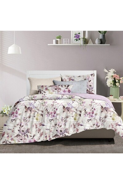 Favourite Vivert Beige Multicolor Pattern Duvet Set King, Double 6 Piece Set