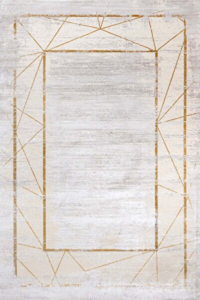 halinet GeometrikModern Makinede Yıkanabilir Hav Toz Vermez Kaymaz Taban Dijital Baskı Halı H13568S