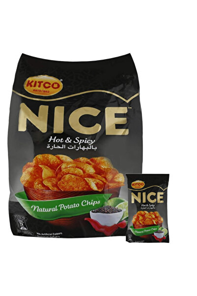 Kitco رقائق البطاطس الطبيعية اللذيذة والحارة، 21 × 12 جم، بيج